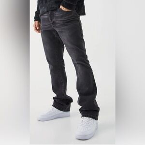 Slim Rigid Flare Jean - Charcoal